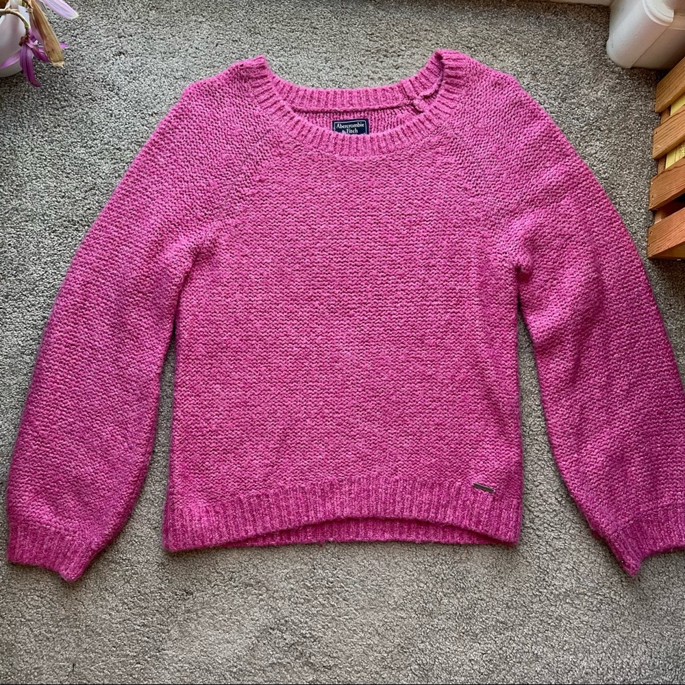 pink oversized chunky knit sweater